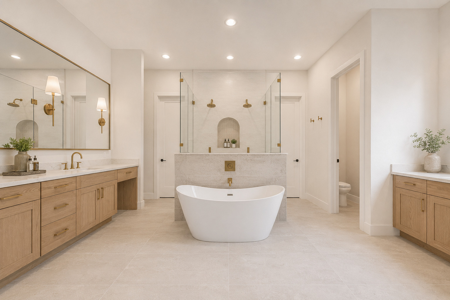Custom Luxury Master Bathroom Organic Modern