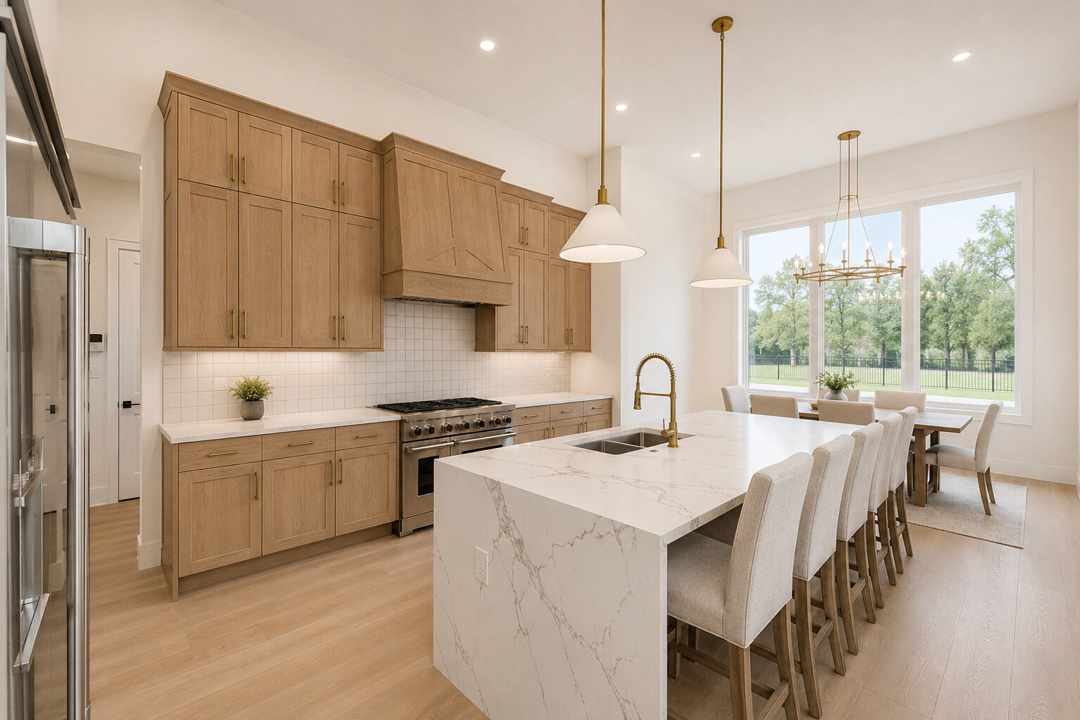 Custom Luxury Kitchen white oak organic modern